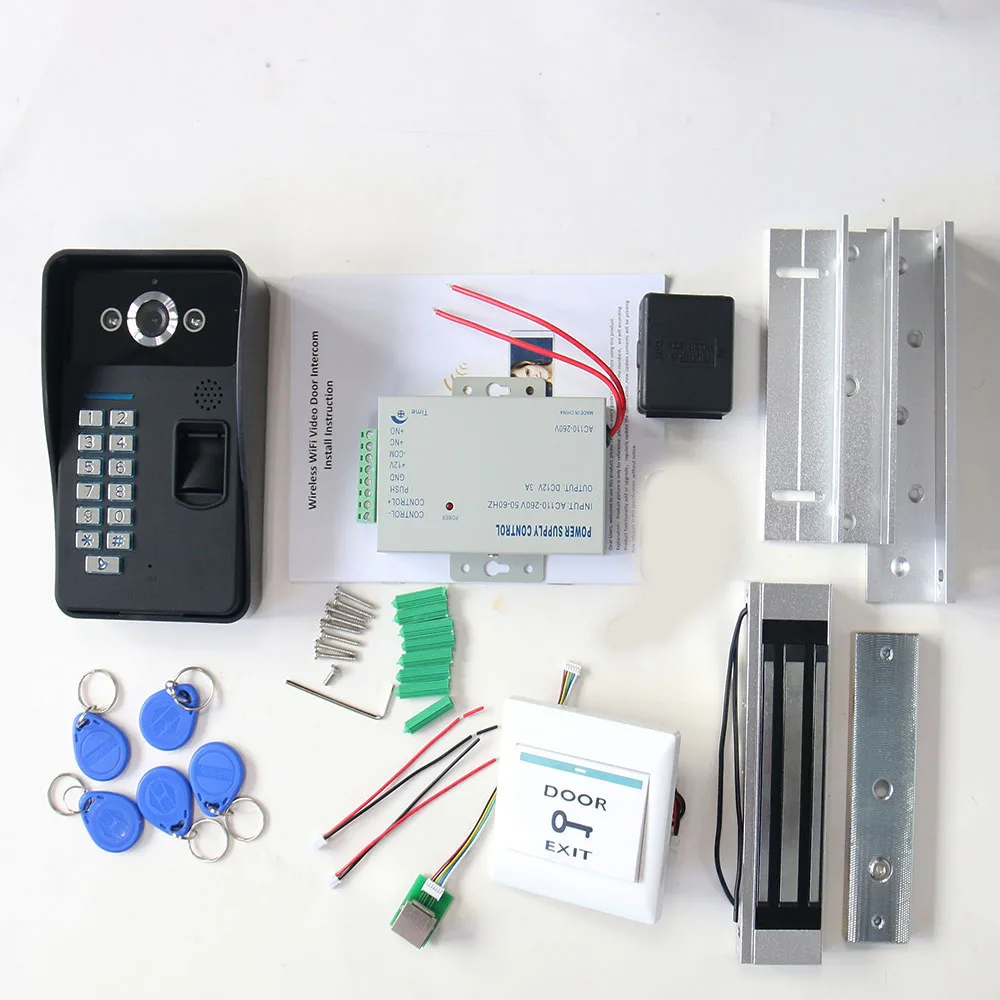 Полный набор RFID система контроля допуска к двери комплект+ Электрический магнитный дверной замок водонепроницаемый видеодомофон домофон