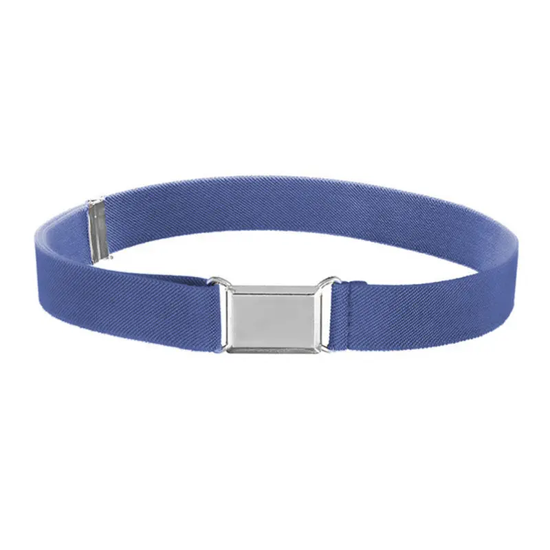 Kids Toddler Belt Elastic Adjustable Stretch Unisex Belts Silver Square Buckle waistband Belt For child 40FE123