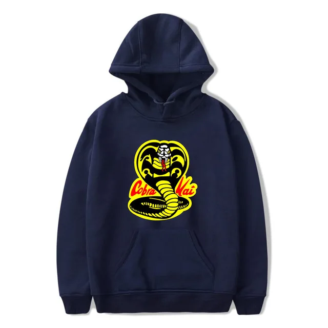 navy blue Мальчик каратист толстовки для мужчин Cobra Kai Strike First Strike жесткий No Mercy hd-логотип Толстовка аниме забавная Мужская куртка, пальто XS 4XL - Цвет: navy blue