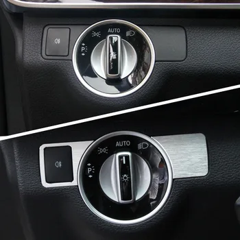 

DWCX Alu Headlight Switch Frame Trim Cover Interior Headlight Decorative Sequins for Mercedes BENZ W212 W218 W166 E CLS ML Class