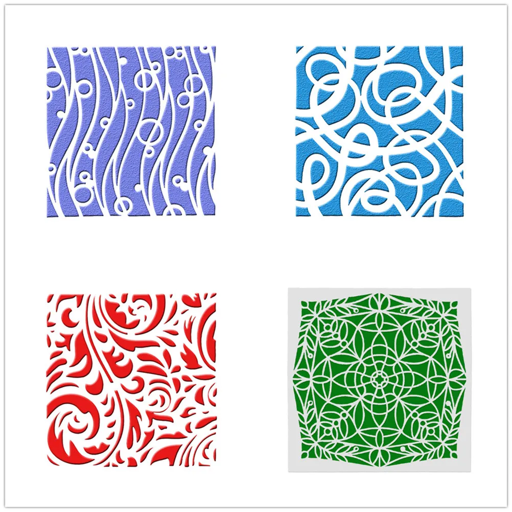 4 шт. формы для помадки DIY геометрические формы для торта трафареты для кофе спрей торт декоративное устройство для шоколада формы для украшения печати моделирования