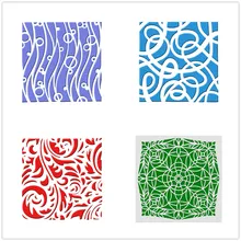 4 шт. формы для помадки DIY геометрические формы для торта трафареты для кофе спрей торт декоративное устройство для шоколада формы для украшения печати моделирования