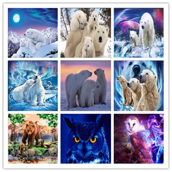 

^Animal Polar bear and owl 5d diy full diamond embroidery mosaic diamond painting cross stitch needlework Kits home decoration