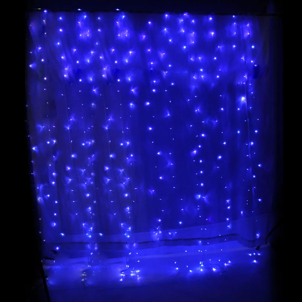 

HNGCHOIGE UK Plug 3x3M 300LED Window Curtain Light String Fairy For Wedding Party Festival Decoration