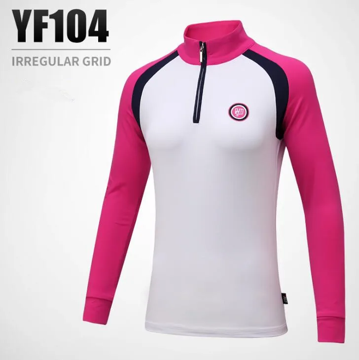 PGM Новая женская футболка с длинными рукавами Весенняя женская спортивная одежда для гольфа удобные анти-пиллинг тонкие спортивные рубашки для гольфа - Цвет: rose shirt