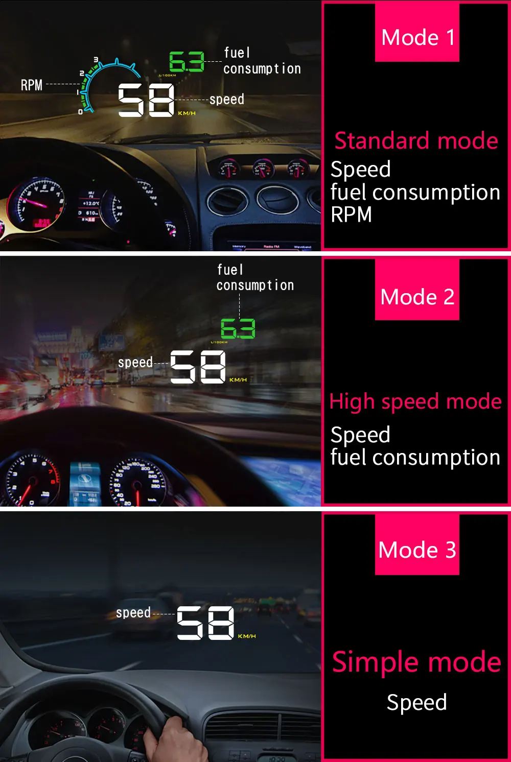 D3000 автомобильный HUD Дисплей автомобиля OBD 2 Цифровой Автомобильный скоростной измеритель скорости Предупреждение Авто HUD OBD2 дисплей сигнализация