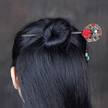 

Hairwear Jewelry Vintage Colorful Enamel with stone Peacock Hair Sticks Hairwear For Fashion Women wedding Party accessories