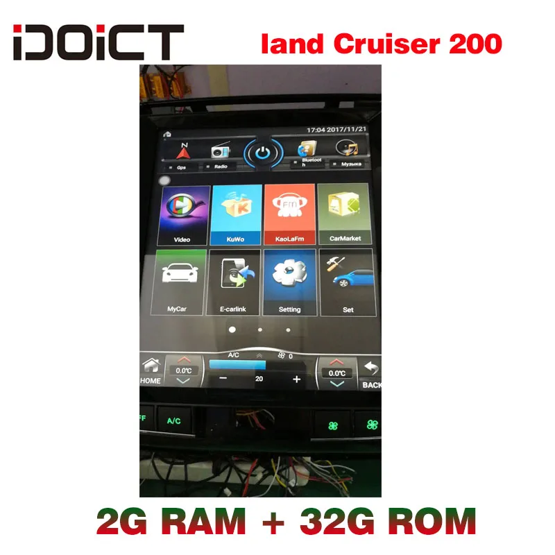 IDOICT TESLA Android 6,0 2G + 32G coche DVD GPS Multimedia para Toyota Land Cruiser Prado 200 Radio 2008-2015