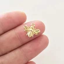 Eruifa 20 шт 13*12 мм мини пчела талисманы цинковый сплав ожерелье, серьги браслет ювелирные изделия DIY ручной работы 2 цвета
