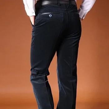 

Stretch corduroy trousers spring and autumn fashion men's casual pants trousers middle-aged men's corduroy pants Straight loose