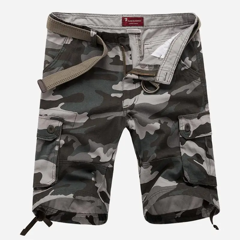 

Summer Shorts Men's Fashion Casual Cotton Pants Camouflage Short Pants Multi-pocket Overalls Military Pants Camo Cargo Shorts