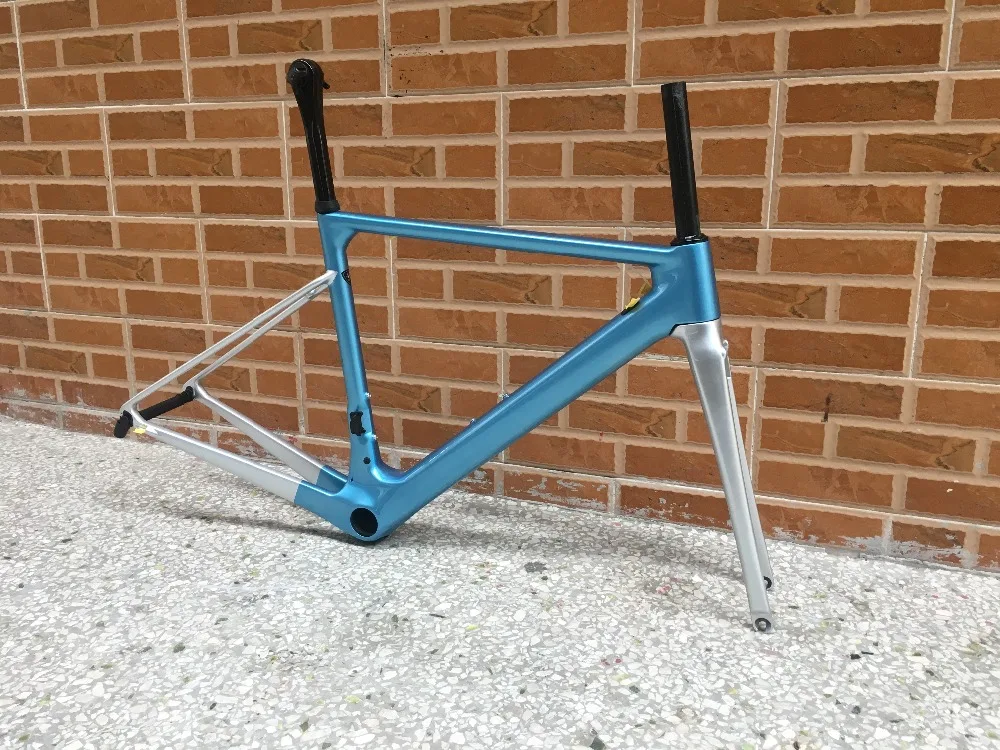 Excellent 2019 new color fasterway classic high end direct mount brake design with pu technology metal blue with sliver carbon road frame 1