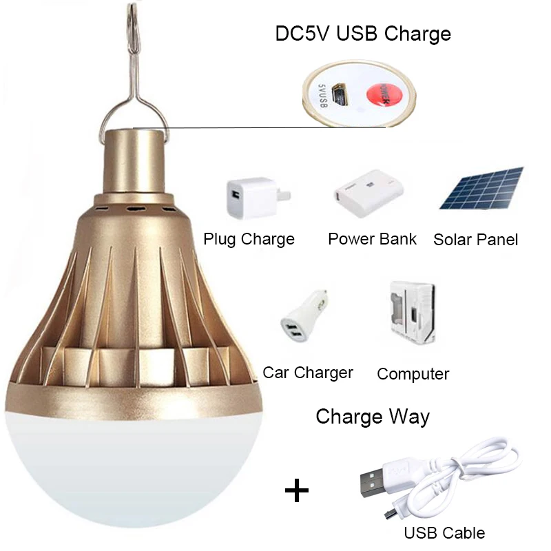 BEYLSION USB перезаряжаемая лампа E27 волшебная лампа DC5V AC85-265V 80 Вт 50 Вт 30 Вт 20w12вт 9 Вт с регулируемой яркостью золотой алюминий для внутреннего и наружного использования