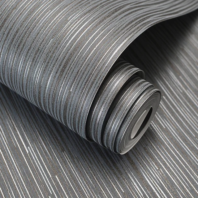 Buy Metal Gray Bedroom Wallpaper Roll 10m for Man Wall