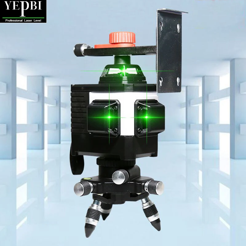 

Yepbi 12 Lines 3D Cross Line Laser Level Green Laser Beam Line Self-Leveling 360 Vertical A Horizontal Cross Super Powerful