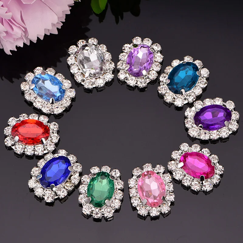 

Acrylic Rhinestone Embellishment Used On Shoe Decoration Flat Back 20MM 20pcs/lot Silver Color Mixed Design KD289