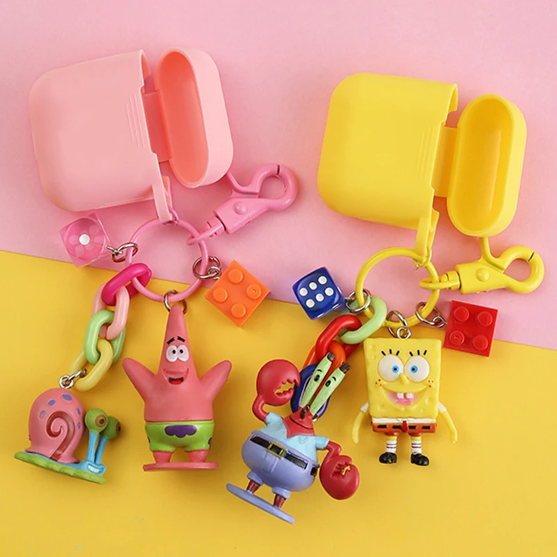 Najtaniej Cartoon dekoracyjne silikonowe etui do Apple Airpods Bluetooth akcesoria do słuchawek śliczny zestaw słuchawkowy pokrywa ochronna Hook Key Ring