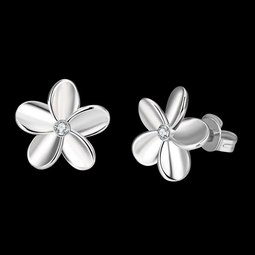 

Korean Stainless Steel Rose Gold Flower Stud Earrings For Children Girls Women Flower Earrings 2018 Birthday Gift For Girlfriend
