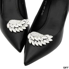 Зажим для обуви, серебряные крылья, съемная пряжка сделай сам, женская обувь на высоком каблуке, свадебные украшения, очаровательные аксессуары, клипсы