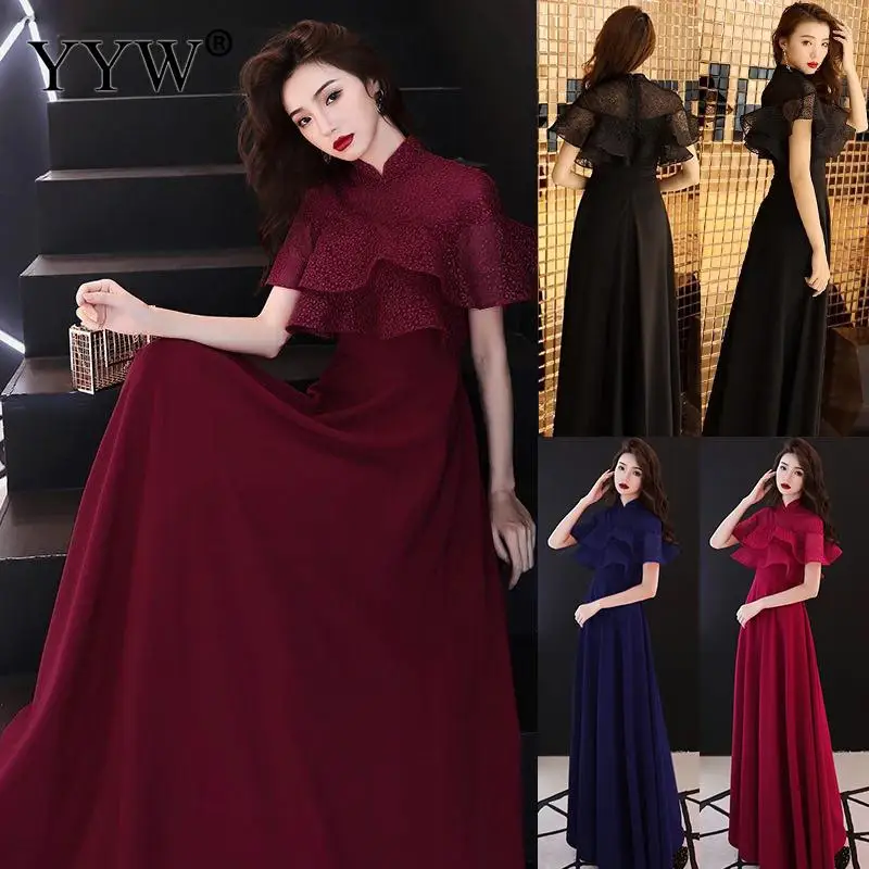 Robes De Soiree элегантное женское вечернее платье 2020 с однотонным гофрированным