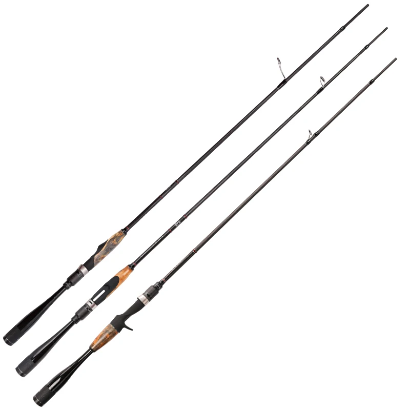 

Trulinoya Japan Full fuji K guide cross carbon wood handle spinning/casting fishing Rod 652L/672ML