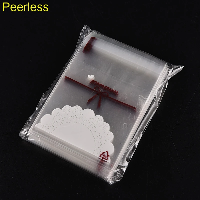 

Peerless 100pcs Plastic OPP package Gifts bag Bow Design Cake gift Clip Holders