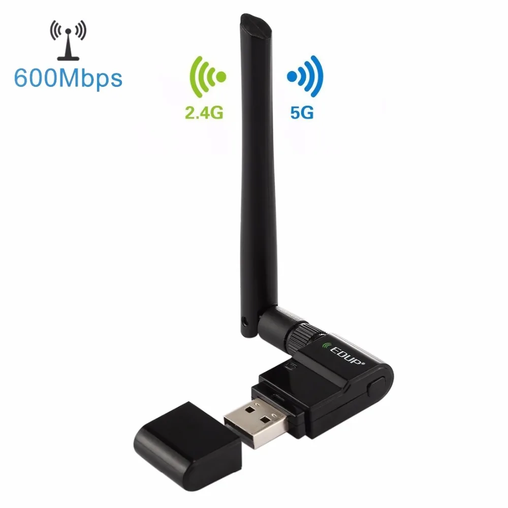 EDUP EP-AC1635 600 Мбит/с двухдиапазонный беспроводной 11AC USB Ethernet адаптер с 2dBi антенной для ноутбука/ПК