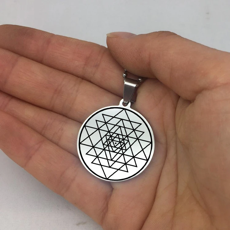 Simple Sri Yantra Sacred Geometric Necklace Necklaces Jewelry for Best Friend Wholesale Price YP6989 | Украшения и аксессуары