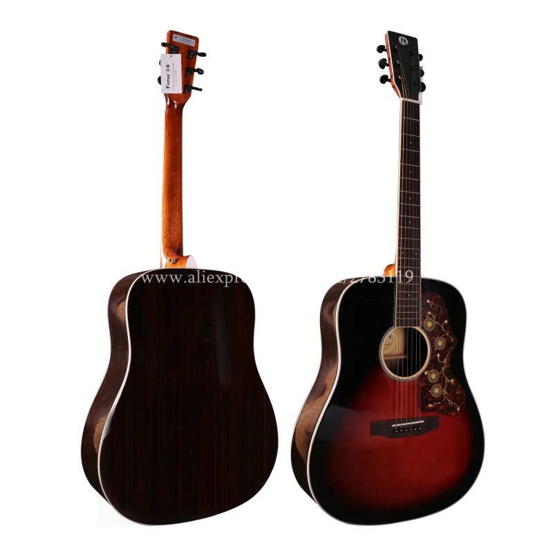 

Professional Full size Solid Top Guitar,41" Acoustic Guitar,Solid Spruce Top/Rosewood Body, guitars china With Hard case