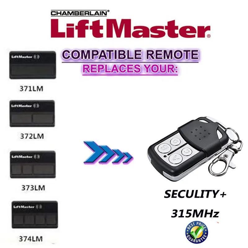 

Liftmaster Chamberlain Craftsman 373LM security+ 315MHz Compatible Remote Controller