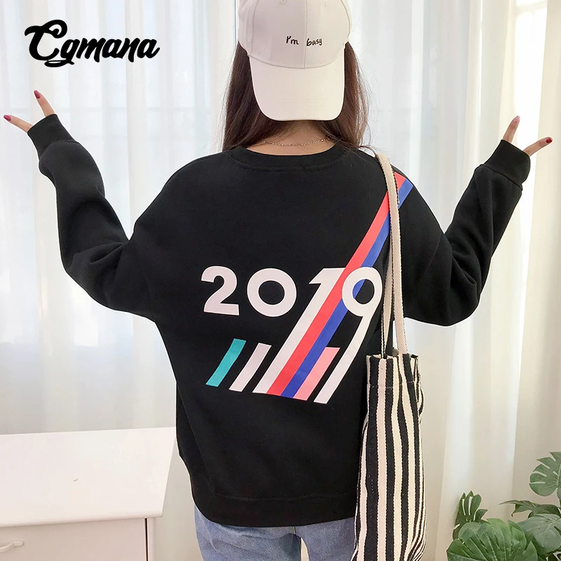 L 4XL Plus Size Casual Women Sweatshirts New 2019 Autumn
