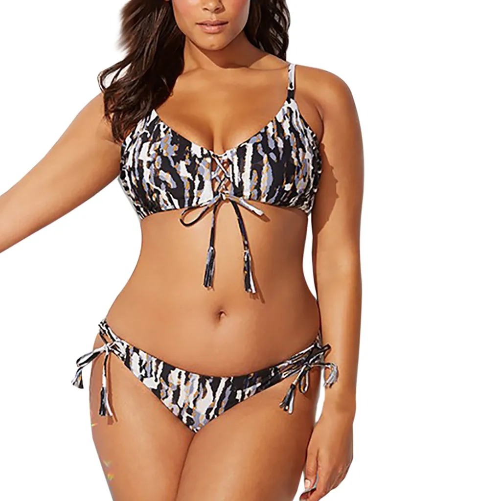 

SAGACE Women's Print Bikini Plus Size 4xl Swimsuits Women Bikini 2019 Sexy Women Swimwear Woman Two Piece Push Up