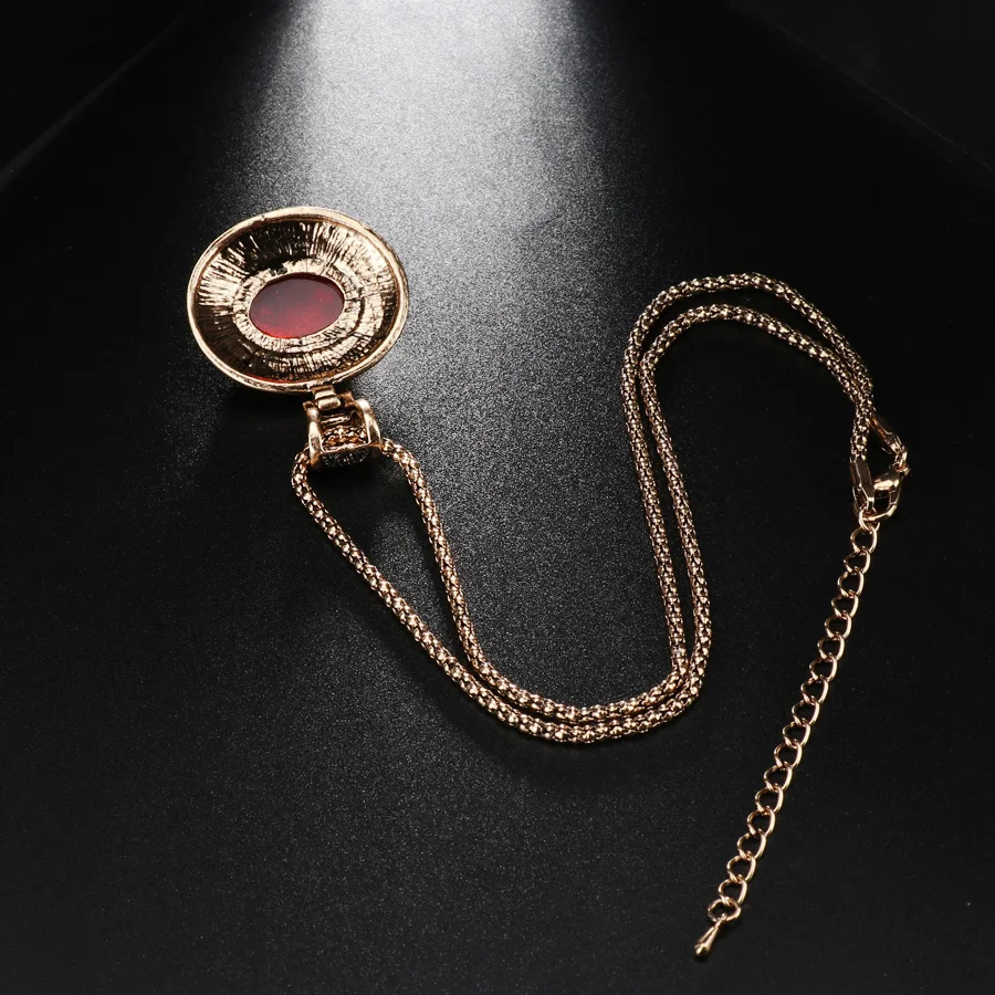 Kinel, Новое поступление, красное ожерелье с подвеской для женщин, античное золото, черная эмаль, простые Винтажные Ювелирные изделия