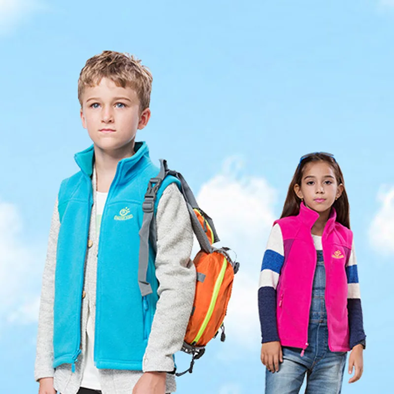 Children s Winter Fleece Thermal Vest Jackets Outdoor Sports Girls Boys Brand Coats Kids Camping Hiking