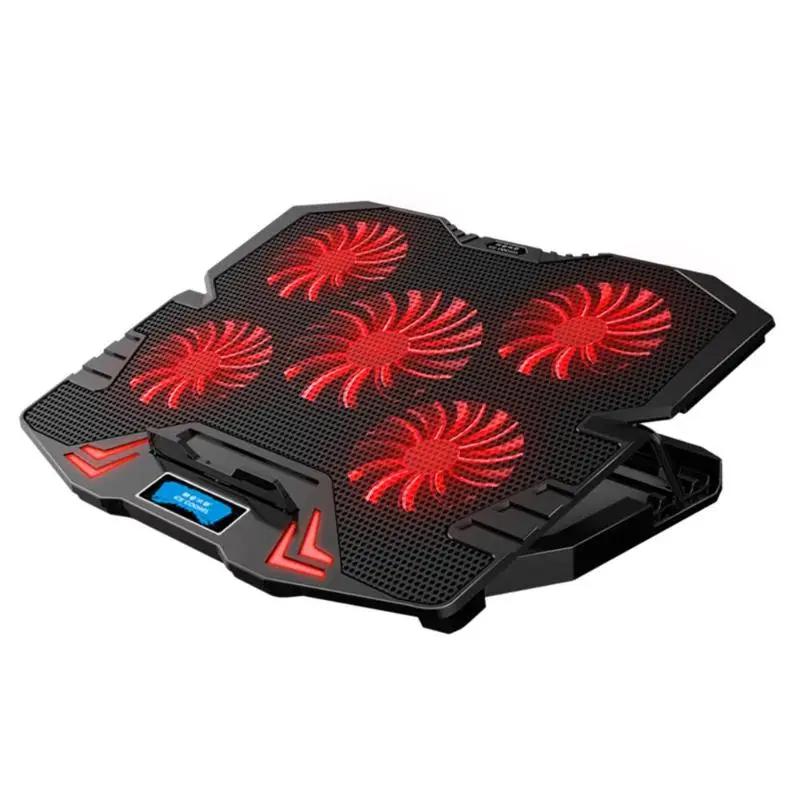 

ICE COOREL K5 5 Fan 2 USB Adjustable Laptop Cooler Notebook Computer Lighting Cooling Pad Base Stand Cooler Base Silent Fans