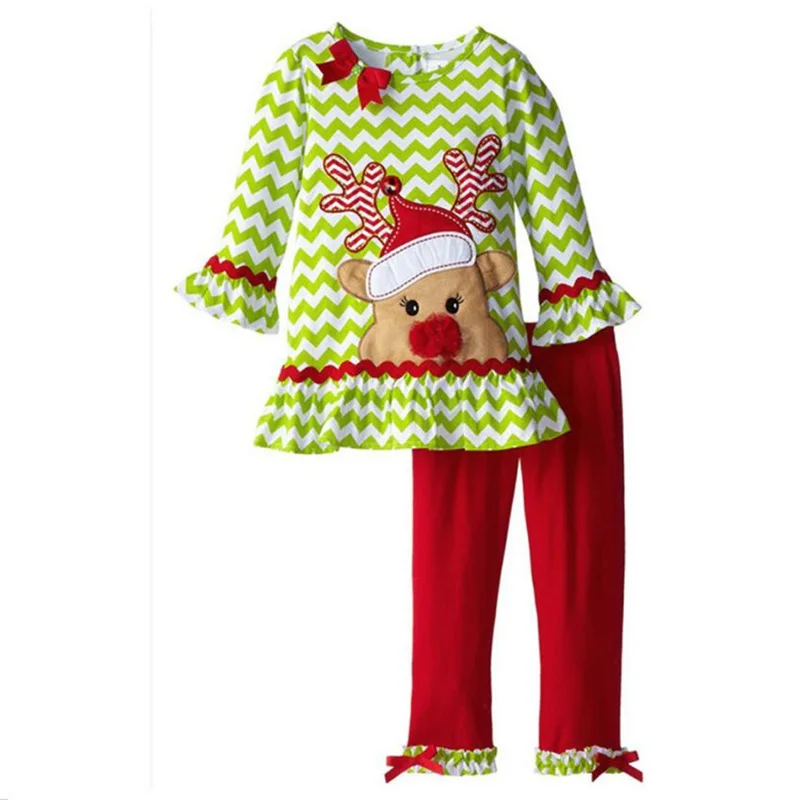 

toddler girls clothing set Toddler Baby Girls Christmas Outfits Long Sleeve Tops+Pants Clothes 1Set halloween costume LSY0814