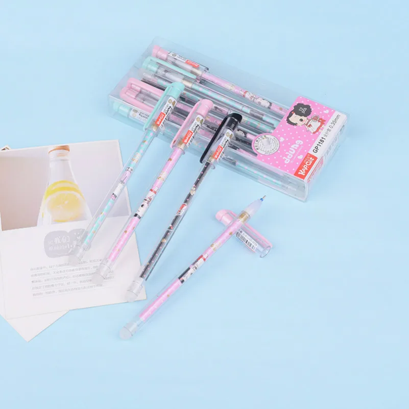 

1pcs Kawaii office Erasable ballpoint pen cute Starry sky pattern school stationery Supplies Black ink 0.5mm Pen refill