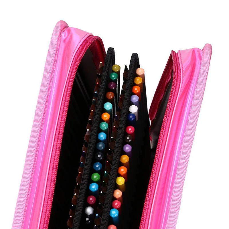 Couro do Plutônio Case de Lápis a Laser Criativo Buracos Grande Pencilcase Penal Luxo Caneta Bolsa Caixa Escritório Escola Papelaria 160 Mod. 114715 16 Cheap Estojo