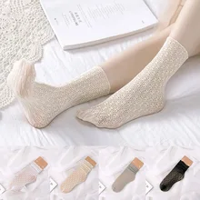 Сексуальные кружевные носки для женщин, летние Сетчатые эластичные тонкие короткие носки, мягкие гофрированные короткие носки, женские носки хараюку для девочек