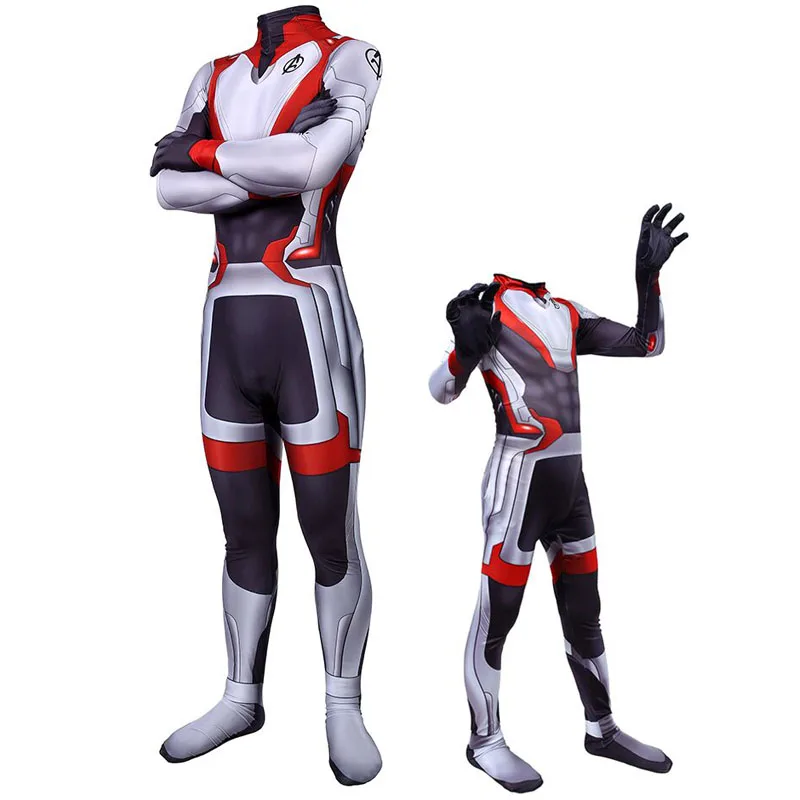 Avengers Endgame Quantum Realm Cosplay Costume Superhero The Advanced Tech Zentai Bodysuit One-Piece Suit Adults Kids Jumpsuits