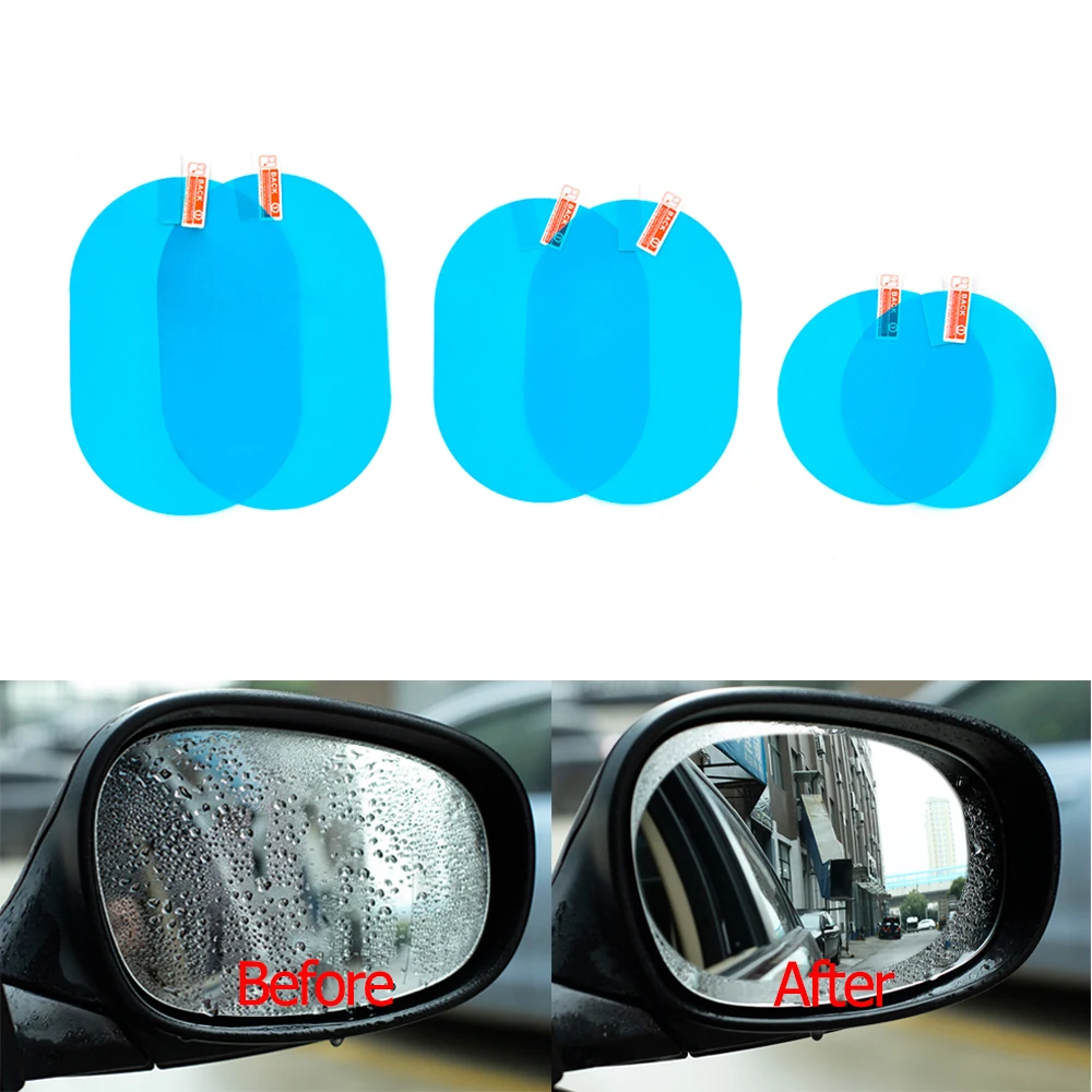 Anti Fog Car Sticker Car Mirror Window Clear Film Car Rearview Mirror Protective Film Waterproof  2 Pcs/Set 3