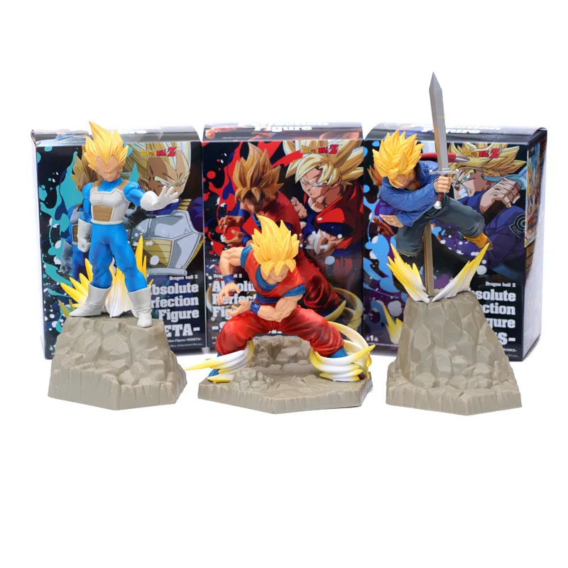 

New 3 Styles Dragon Ball Z Goku Trunks Vegeta Super Saiyan Absolute Perfrction Figure Son Action Figure DBZ Collection Model 15c