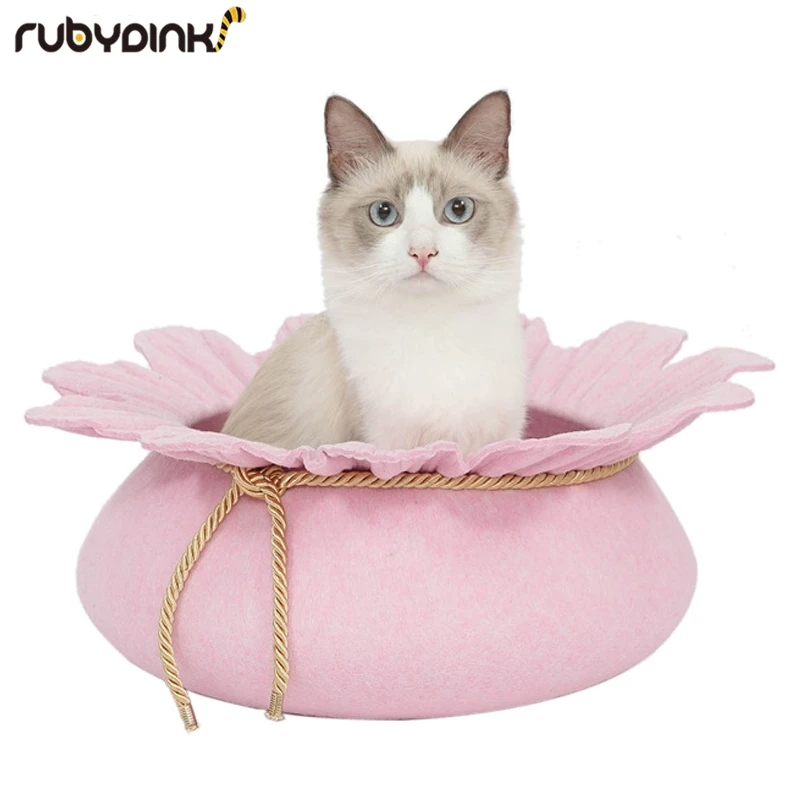 

Flower Shape cat Beds Warm Soft cat bed cave Pet Sleeping Bag Dog Kennel Beds For Cat House Nest Mat Pet Products Cat Supplies