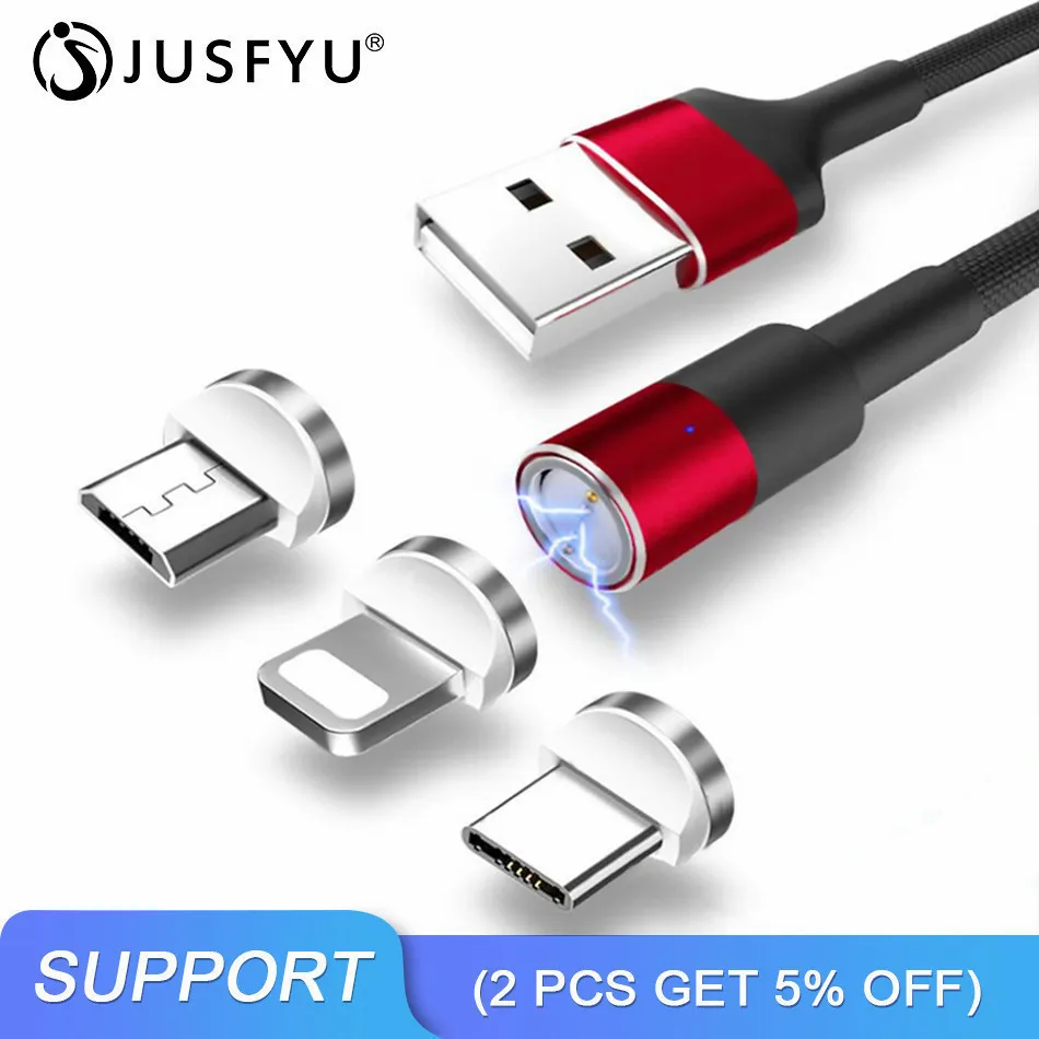

TPE Magnetic Fast Charging Wire 1M 3A Cable LED Micro USB Charger For Type C Cable For iPhone 6 7 X Max Samsung S8 S9 Huawei P20