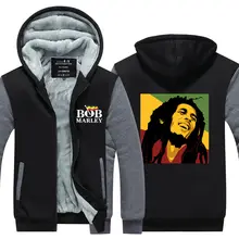 Bob Marley Männer Hoodies Winterjacke Verdicken Fleece Reißverschluss Hip Hop Sweatshirt USA größe Plus größe