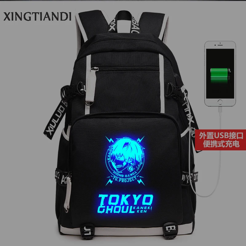 

New Anime Tokyo Ghoul School Bags for Teenagers Luminous Printing Backpacks Cool backpack Mochila Feminina