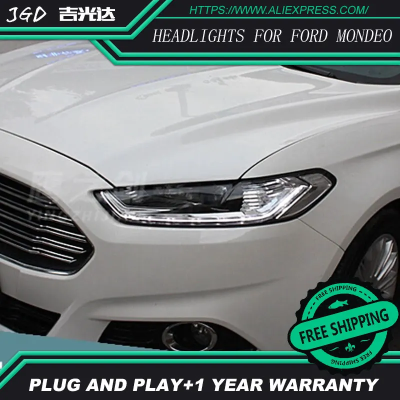 Free Shipping Car Styling LED HID 2013 2015 LED Headlights Head Lamp Case For Ford Mondeo