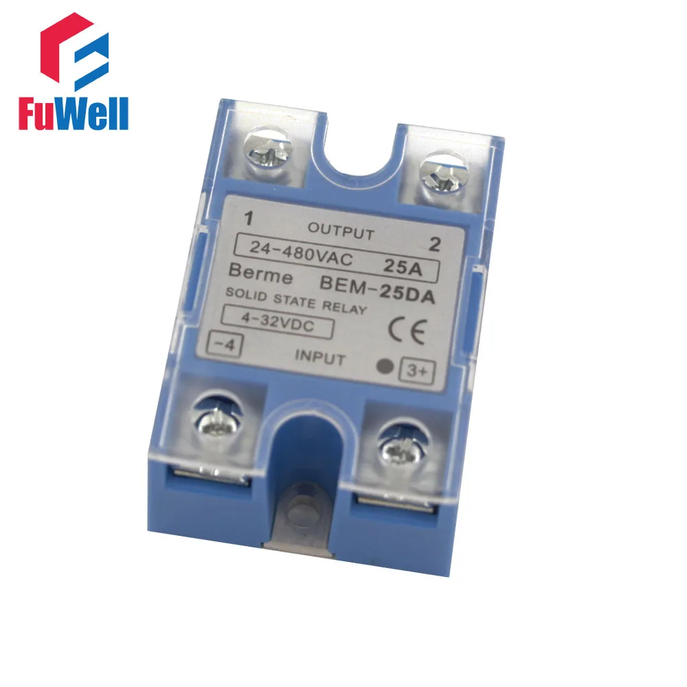 

High Quality Singe Phrase 25A SSR Solid State Relay 25DA/25AA/25VA Blue