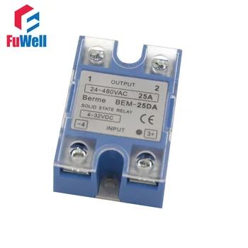 

High Quality Singe Phrase 25A SSR Solid State Relay 25DA/25AA/25VA Blue