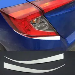 Подходит для 2016 Honda CIVIC 2 шт. Хром сзади хвост свет лампы ворота накладка век бровей крышкой гарнир ободок литье укладки